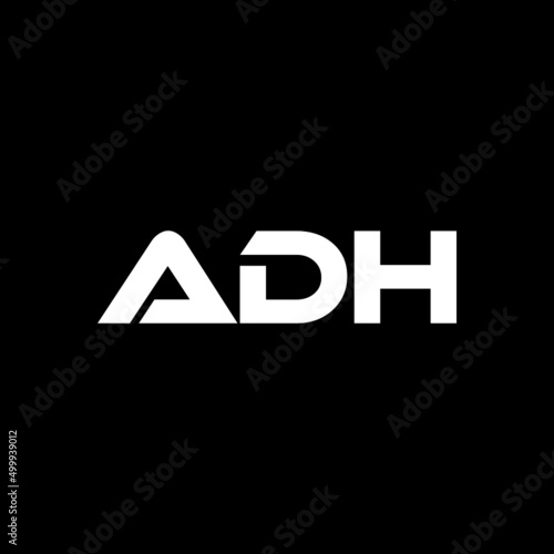 ADH letter logo design with black background in illustrator, vector logo modern alphabet font overlap style. calligraphy designs for logo, Poster, Invitation, etc.