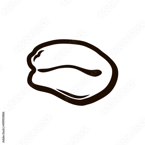 Oat flake icon on a white isolated background. Healthy product. Vector outline For the preparation of oatmeal porridge. 