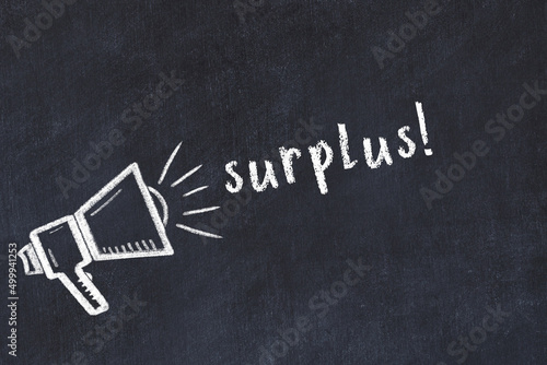 Chalk sketch of loudspeaker and inscription surplus