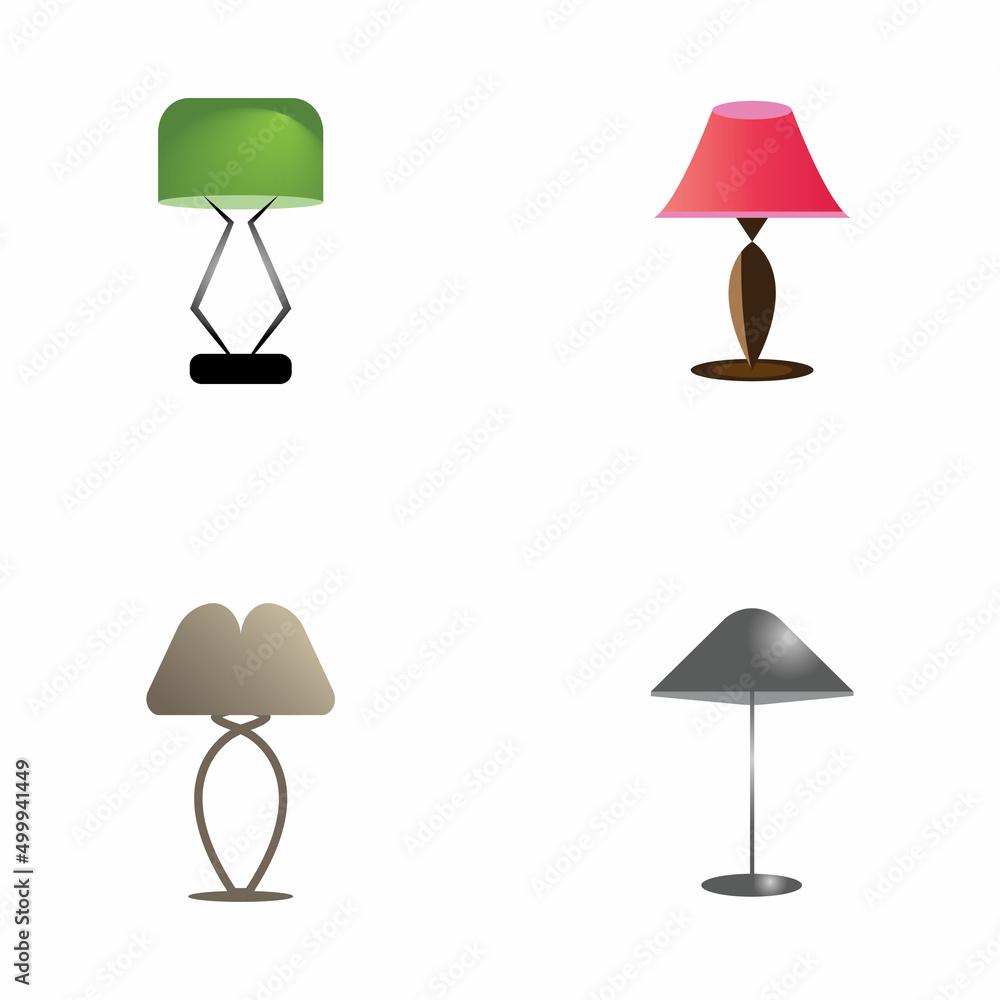 Bedroom lamp vector icon background
