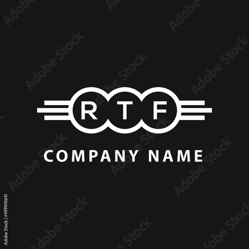 RTF letter logo design on black background. RTF creative initials letter logo concept. RTF letter design.  photo