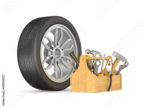 Car service on white backgr...