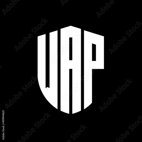 WAP letter logo design. WAP modern letter logo with black background. WAP creative  letter logo. simple and modern letter logo. vector logo modern alphabet font overlap style. Initial letters WAP  photo