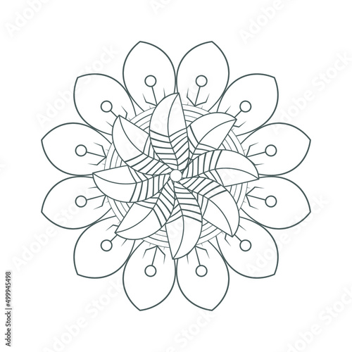 Colouring page of beautiful flowers for adults and kids in monochrome colour with white background © buyungade