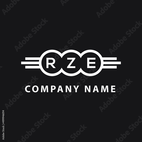 RZE  letter logo design on black background. RZE  creative initials letter logo concept. RZE  letter design.  
 photo