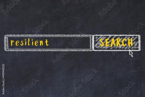 Quadro em tela Chalk sketch of browser window with search form and inscription resilient