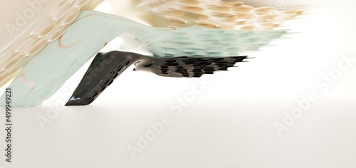 Obraz na płótnie Luxury parametric abstract architectural minimalistic background. Contemporary showroom. Modern colored glass exhibition tunnel. Empty gallery. Backlight. 3D illustration and rendering. w salonie