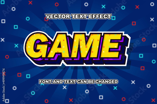 game online video gaming 3d style editable text effect font style template