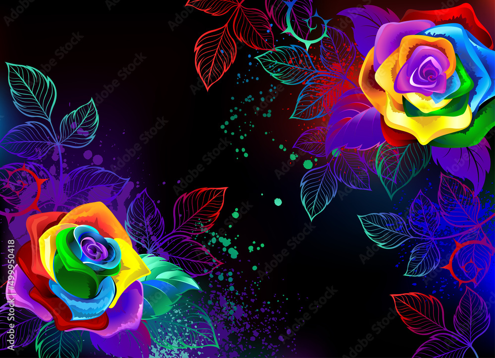 Rainbow Roses Background