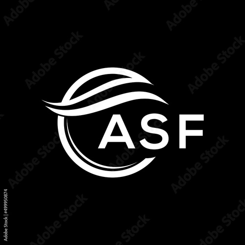 ASF letter logo design on black background. ASF creative initials letter logo concept. ASF letter design.
 photo