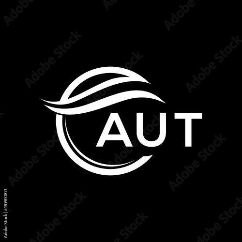 AUT  letter logo design on black background. AUT   
 creative initials letter logo concept. AUT  letter design.

