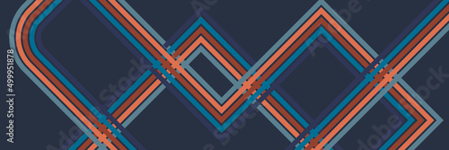 Retro 60s-70s graphic design banner. Cool vintage shape compositions. Trendy colorful bauhaus art templates.