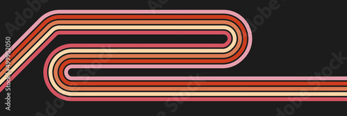 Retro 60s-70s graphic design banner. Cool vintage shape compositions. Trendy colorful bauhaus art templates.