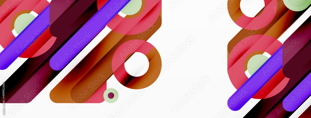 Creative geometric wallpaper. Minimal lines and circles background Creative geometric wallpaper. Minimal lines and circles background