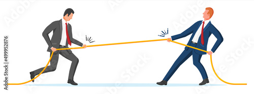 Two Businessman Pull of Rope.