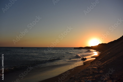 Sunset with clouds  rays of light and other atmospheric effects. The Black Sea.