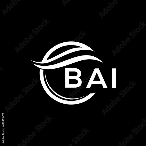 BAI letter logo design on black background. BAI creative initials letter logo concept. BAI letter design. 