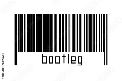 Barcode on white background with inscription bootleg below
