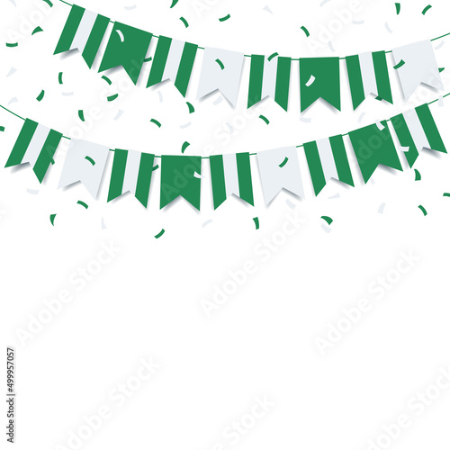 Vector Illustration of  Nigeria Democracy Day. Garland with the flag of Nigeria on a white background.
