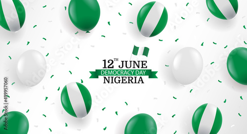 Vector Illustration of  Nigeria Democracy Day. Background with balloons
