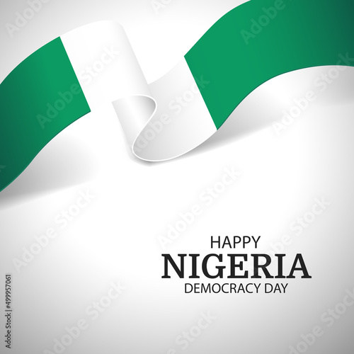 Vector Illustration of  Nigeria Democracy Day. Ribbon
