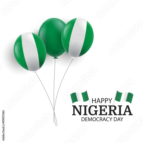 Vector Illustration of  Nigeria Democracy Day. Balloons
