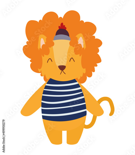 cute lion animal sailor