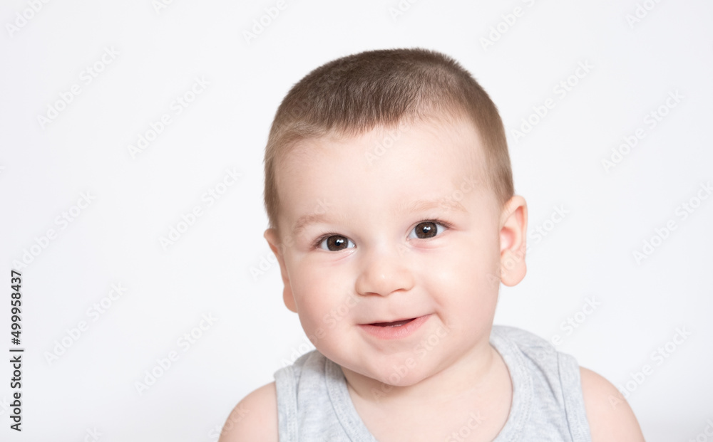 Image of cute baby boy, closeup portrait of adorable child isolated on white background, sweet toddler healthy childhood, perfect caucasian infant, lovely kid, innocence concept Image of cute baby boy, closeup portrait of adorable child isolated on white background, sweet toddler healthy childhood, perfect caucasian infant, lovely kid, innocence concept