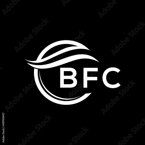 BFC letter logo design on black background. BFC  creative initials letter logo concept. BFC letter design.
 photo