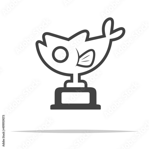 Fish trophy icon transparent vector isolated
