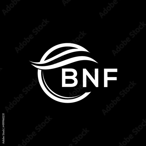 BNF letter logo design on black background. BNF  creative initials letter logo concept. BNF letter design.
 photo