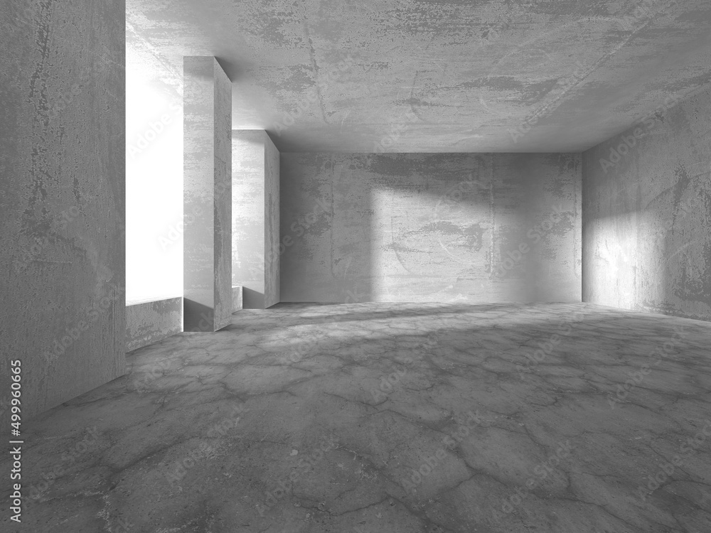 Dark Concrete Wall Architecture. Empty Room Dark Concrete Wall Architecture. Empty Room