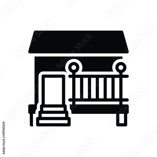 Black solid icon for deck house 