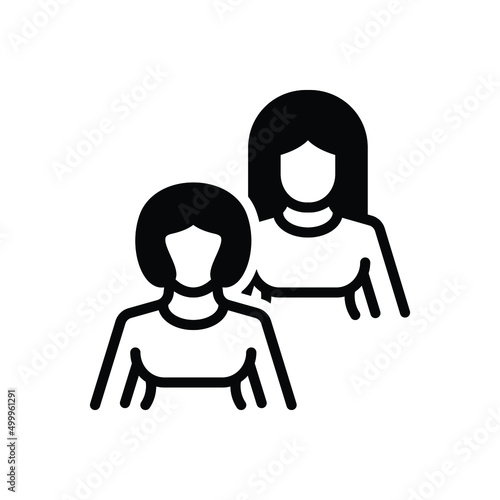 Black solid icon for females