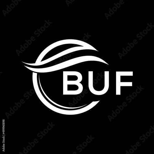 BUF letter logo design on black background. BUF  creative initials letter logo concept. BUF letter design. photo