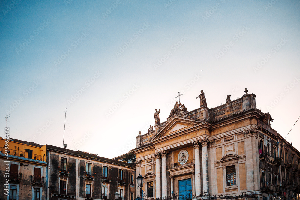 Fototapeta premium Street view of downtown in Catania, Italy