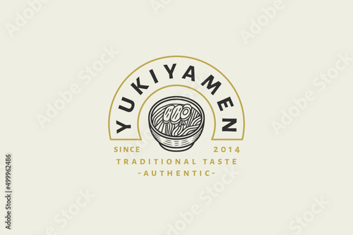 traditional noodle logo badge vintage retro labels