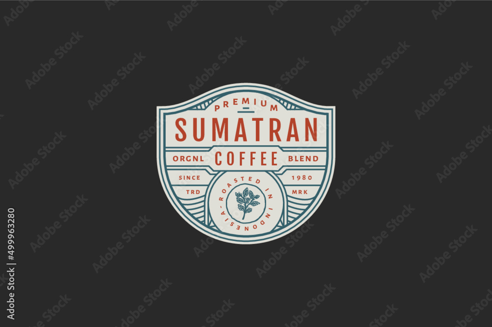 Fototapeta premium coffee badge vintage retro labels logo