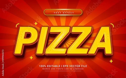 pizza 3d style text effect