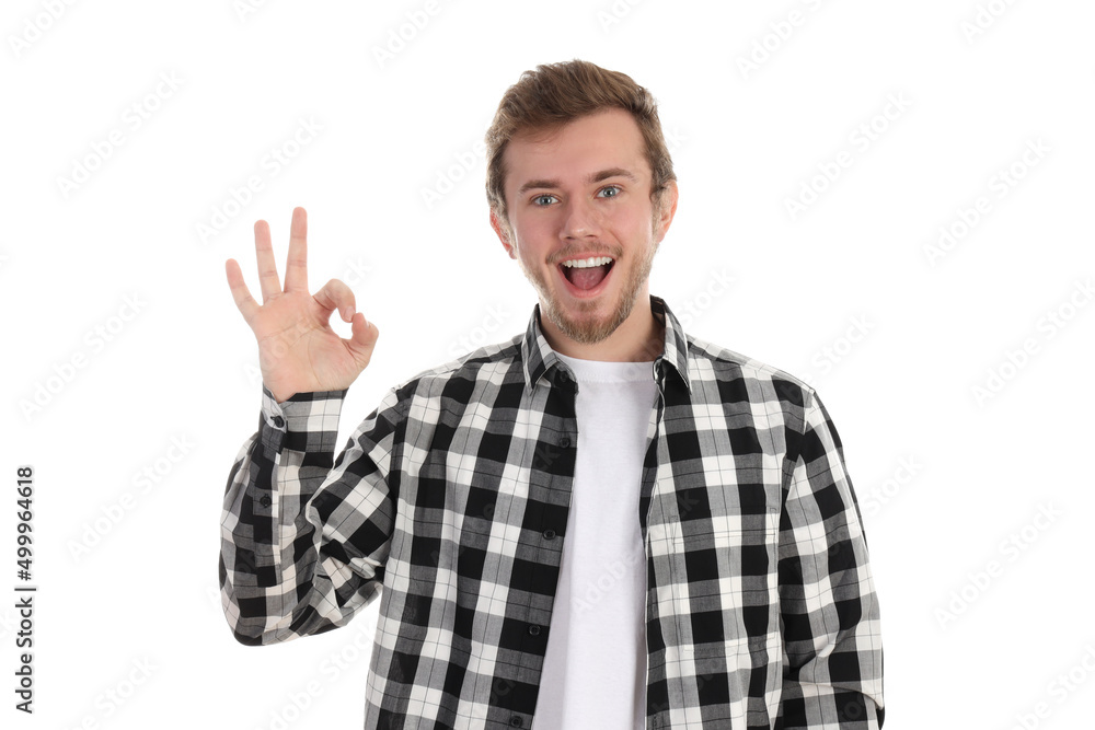 Concept of people with young man isolated on white background Concept of people with young man isolated on white background