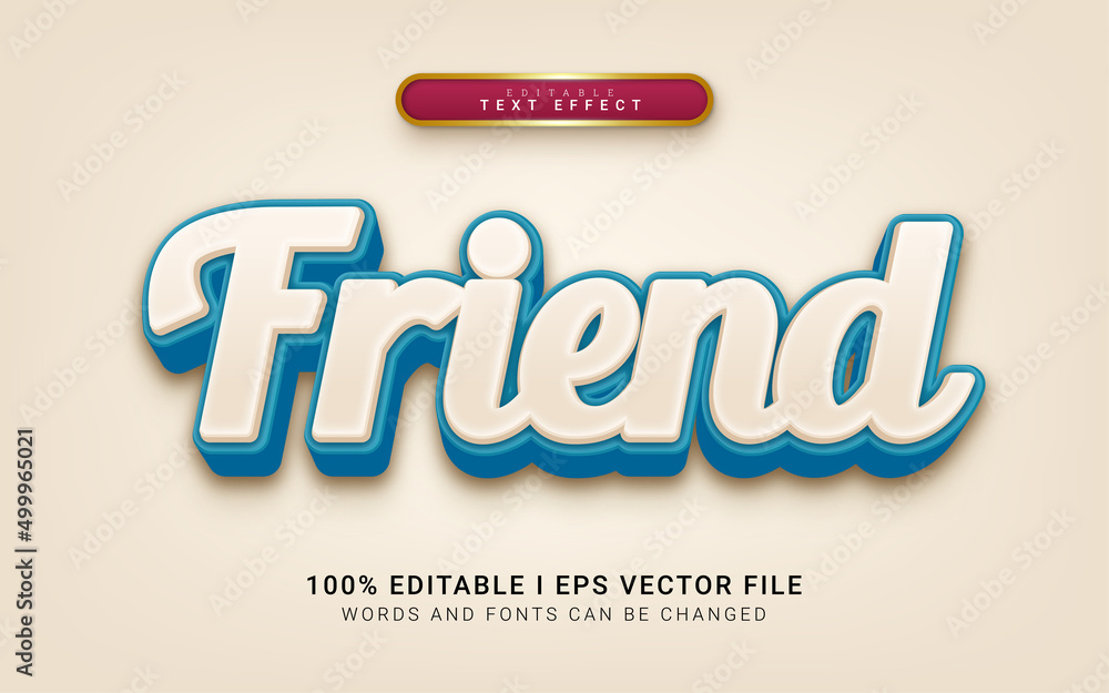 friend cartoon 3d style text effect