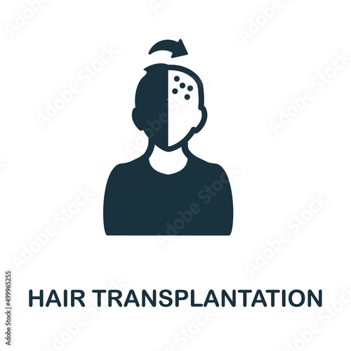 Hair Transplantation flat icon. Colored element sign from transplantation collection. Flat Hair Transplantation icon sign for web design, infographics and more.