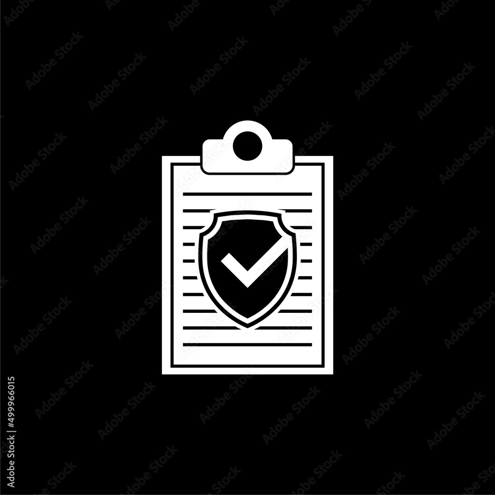 Insurance policy icon isolated on dark background Insurance policy icon isolated on dark background