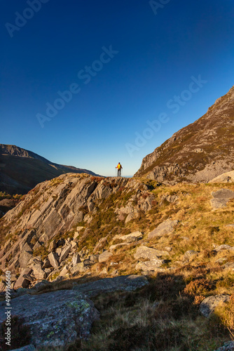 Snowdonia National Park rugged terrain with female hiker