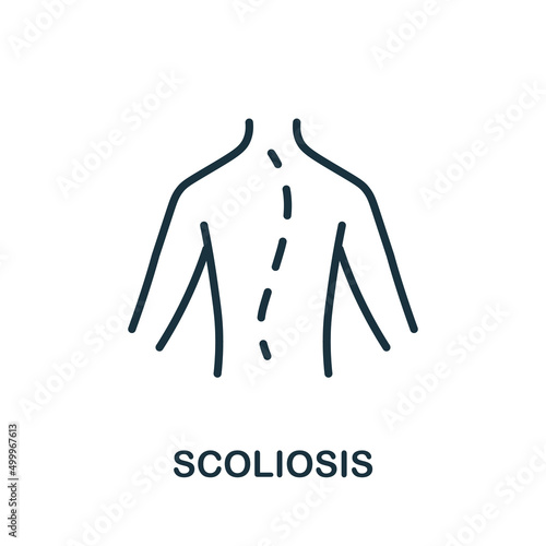 Scoliosis icon. Monochrome simple Scoliosis icon for templates, web design and infographics