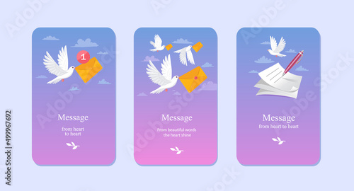 App Page with carrier pigeons