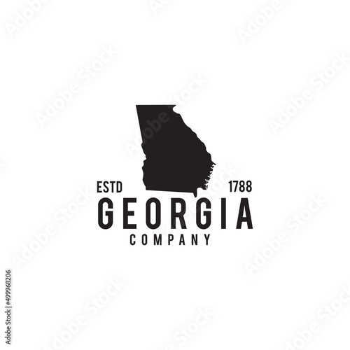Georgia state map outline logo design