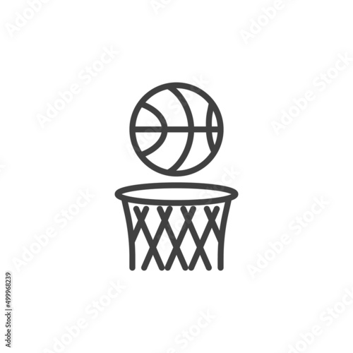 Basketball sport line icon