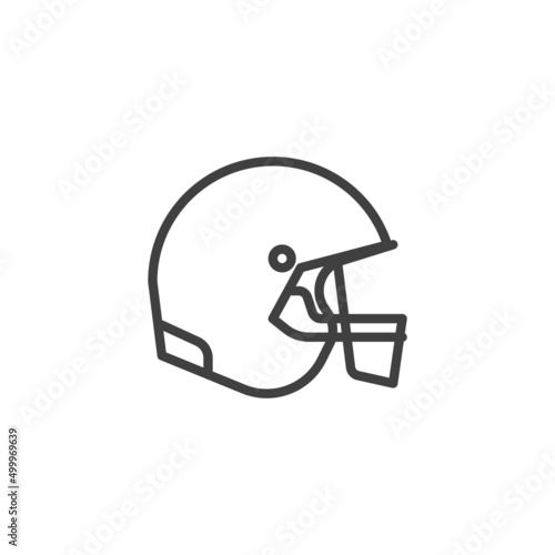 Rugby helmet line icon