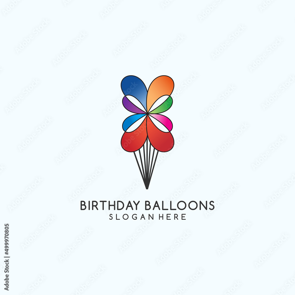 Birthday balloons logo icon design Birthday balloons logo icon design